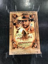 A signed Indiana Jones and The Last Crusade poster, including Harrison Ford, Sean Connery etc with