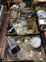 Three trays of assorted including a Stelton jug, ice buckets, Claret jug etc