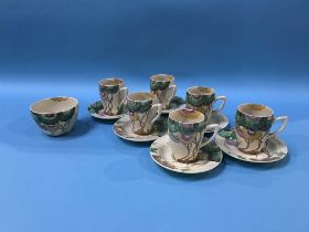 A Clarice Cliff Bizarre Bonjour 'Aurea' pattern coffee service