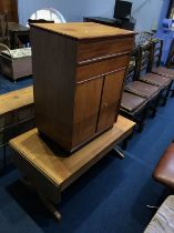 Teak coffee table and cabinet