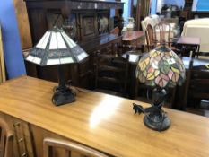 Two Tiffany style table lamps