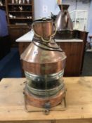 A large copper 'Masthead' converted ships lantern