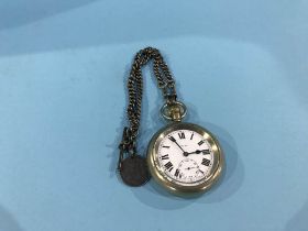 Fob watch and silver chain