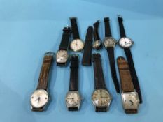 A collection of various gents wristwatches