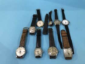 A collection of various gents wristwatches