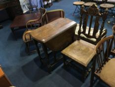 Two chairs and a gateleg table