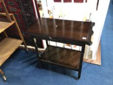 Oak trolley and fold over card table