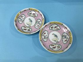 A pair of Chinese export dishes, D 13cm
