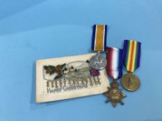 Medals 1914-1918 World War I trio, J. Hodgson RNR