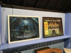 Framed film poster 'Platoon' and 'Pans Labyrinth'