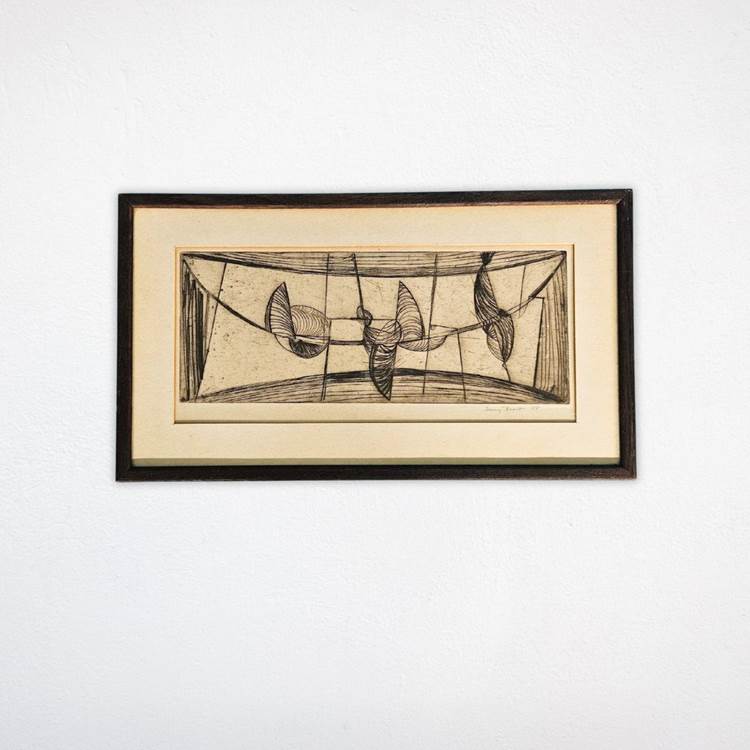 Sir Terry Frost RA, engraving, signed, dated **55, 'Bow Movement', 15 x 34cm, Provenance: Vendors