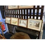 Tom Finch, set of four, watercolours, signed, 'Local South Tyneside views'