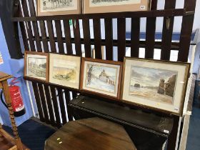 Tom Finch, set of four, watercolours, signed, 'Local South Tyneside views'