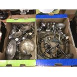 Quantity of silver plated wares, in two boxes