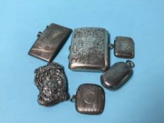 Sterling silver cases etc, approx 7 ounces