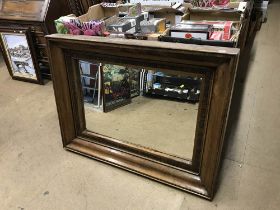 Large hardwood framed mirror