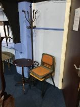 Two chairs, a coat stand etc