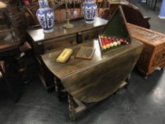 Oak dresser base and gateleg table