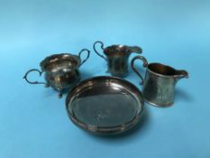 Silver, two jugs and two bowls, various (4), 11ozt