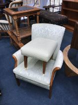 Parker Knoll armchair and a stool