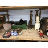 Mantle clock, pair of candlesticks etc