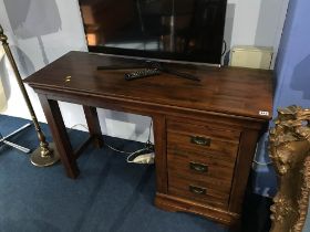 A modern three drawer desk, W 120cm