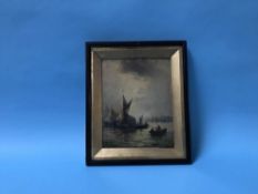 Thornley, signed, 19th Century school, 'Sailing vessels on the River Thames', 24 x 19cm