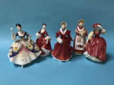 Five various Royal Doulton figures