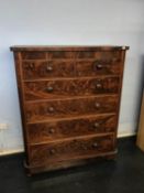 Victorian mahogany chest of drawers, W 127cm
