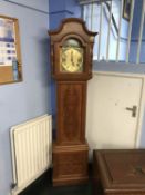 A modern walnut cased Grandmother clock