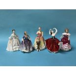 Five various Royal Doulton figures