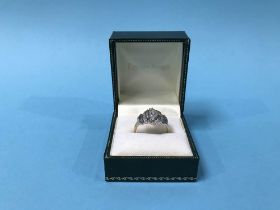 A 9ct gold diamond set ring, 3g