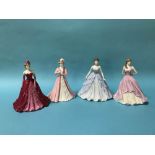 Four Coalport figures