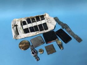 Plated belt, powder compacts, gents watches etc