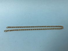 A gold necklace, stamped '375', 13.5g, L 40cm