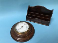 Letter rack and oak barometer