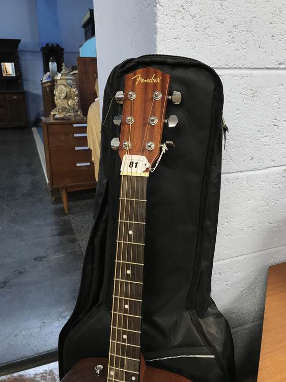 A fender acoustic guitar and case - Image 4 of 4
