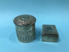 Two silver lidded boxes, 5.5oz