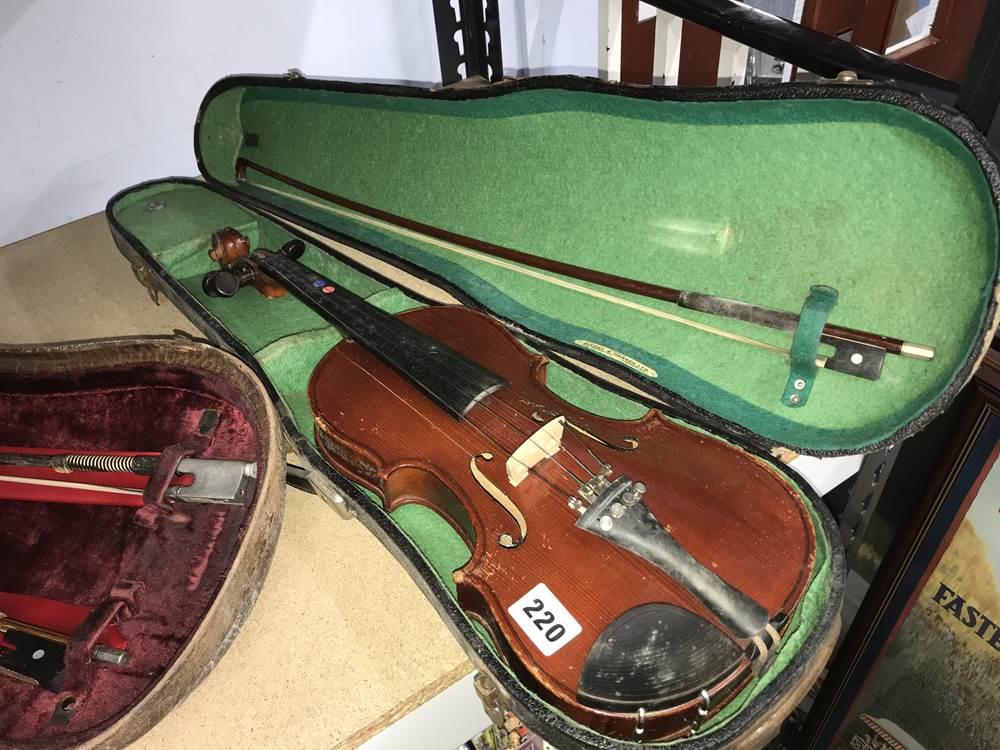 Violin and case etc - Image 2 of 8