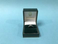 A platinum and diamond Deco style ring, 2.5g, size 'N'