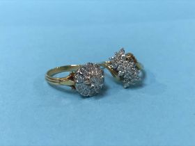 Two gold 18ct rings, 11g