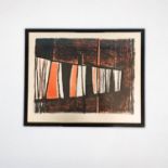 Sir Terry Frost RA, print, limited edition 10/25, signed, 'Abstract geometric pattern in orange