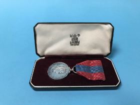 Imperial Service medal, sterling silver in original case