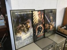 Framed posters; Blade Runner, Empire Strikes Back and Return of the Jedi