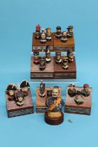 A collection of twenty two various miniature metal painted military figure heads