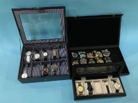 Collection of modern gents wrist and pocket watches