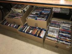 Seven boxes of DVDs