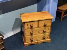 Pair of small pine chest of drawers, W 55cm