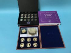 Special edition Platinum Jubilee coins, two different sets (cost over £500)