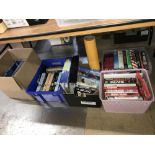 Five boxes of books